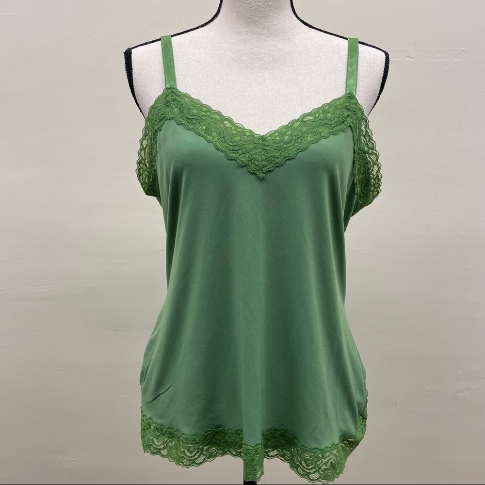 Susan Graver Essentials Liquid Knit Lace Trimmed Camisole